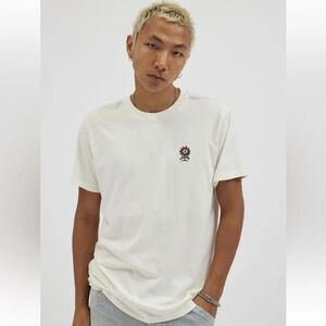Men’s Small Katin Sunflower Embroidered Tee in Ecru - NWT